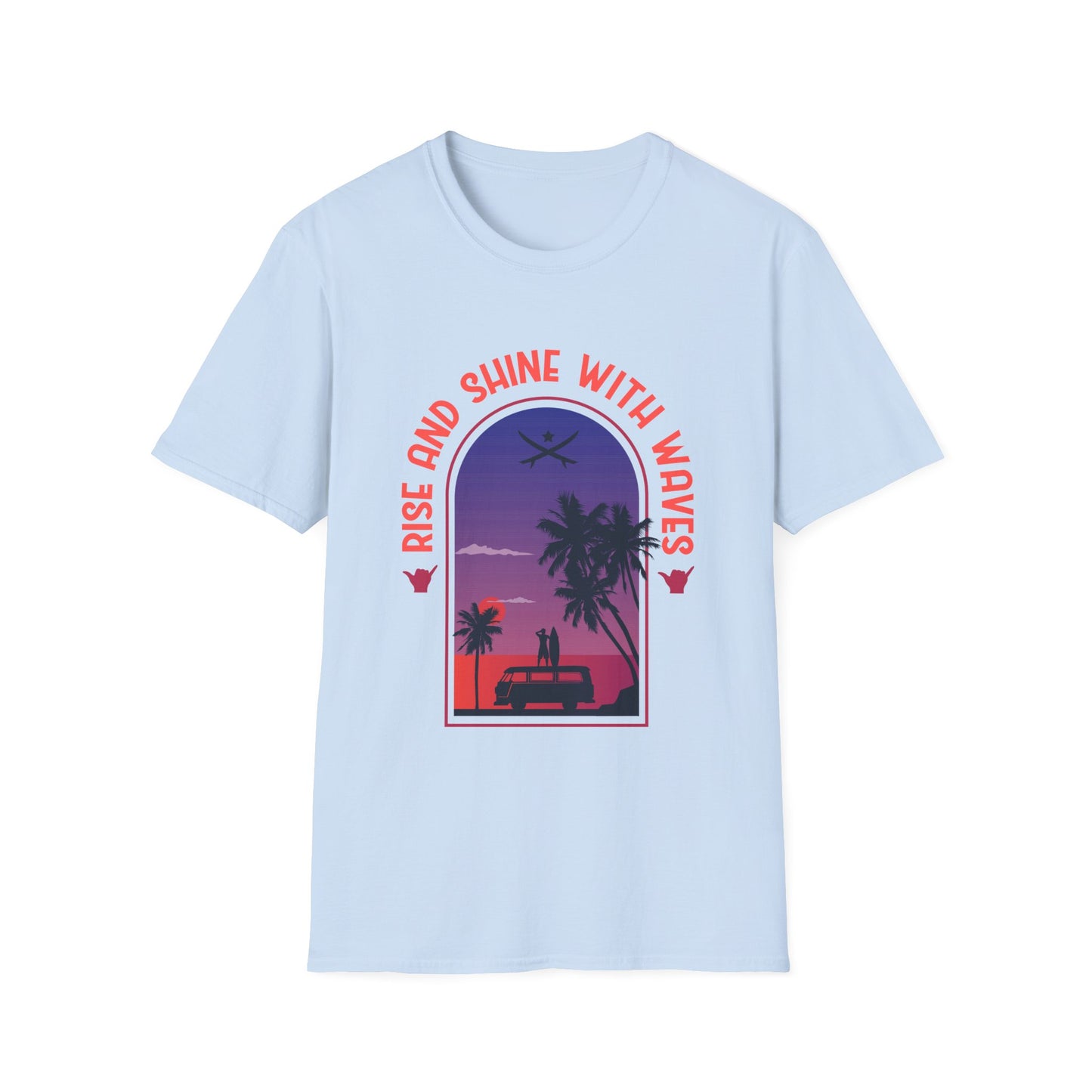 Waves Softstyle T-Shirt - Rise and Shine Design