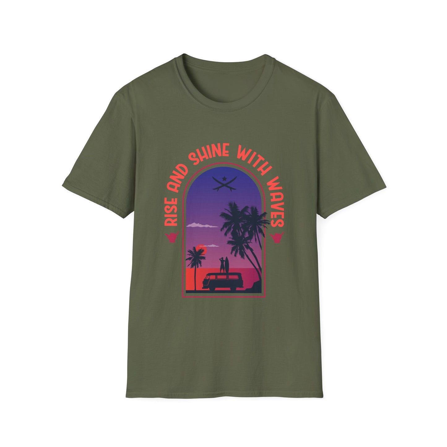 Waves Softstyle T-Shirt - Rise and Shine Design