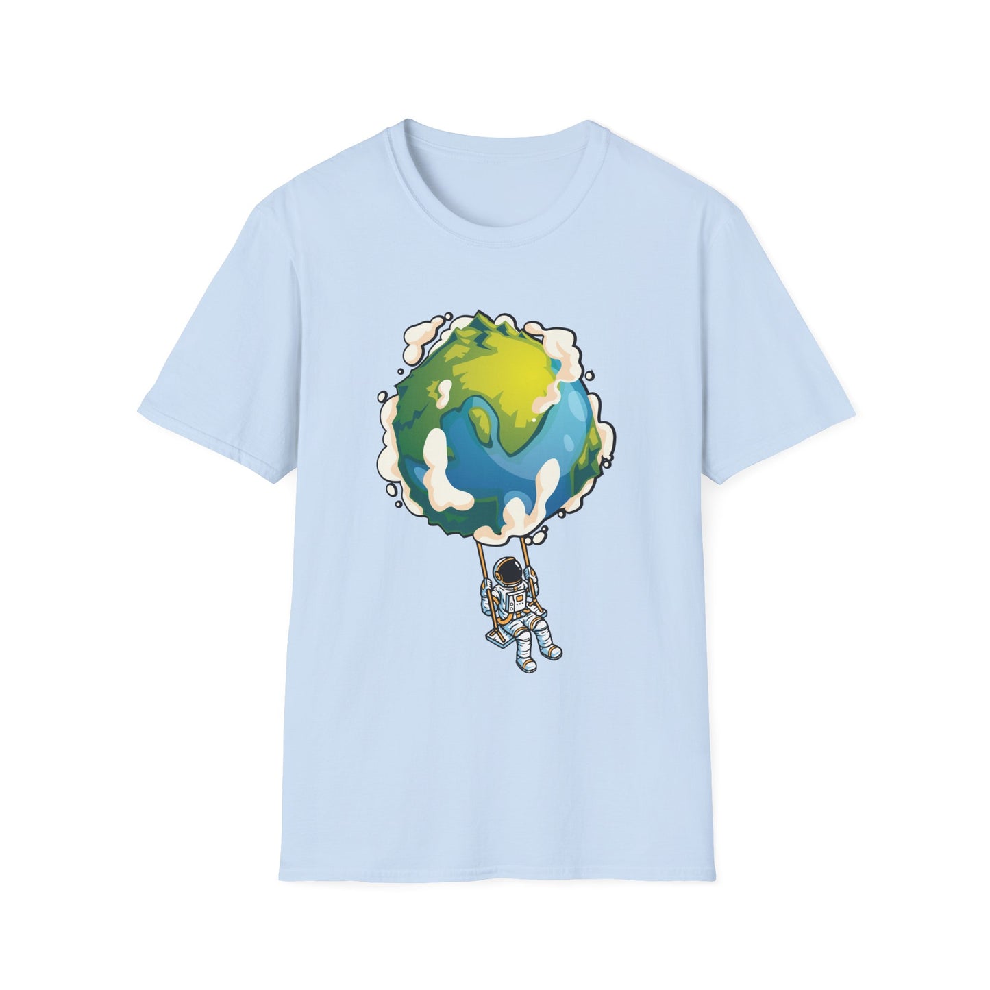 Unisex T-Shirt Swinging From Earth Design