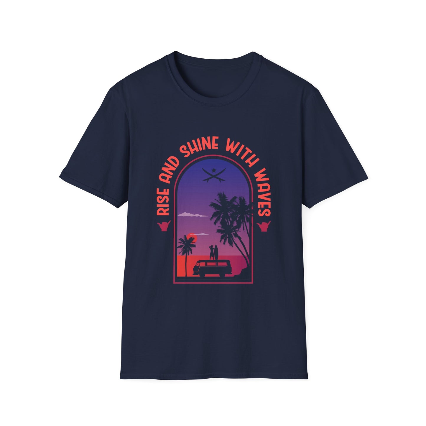 Waves Softstyle T-Shirt - Rise and Shine Design