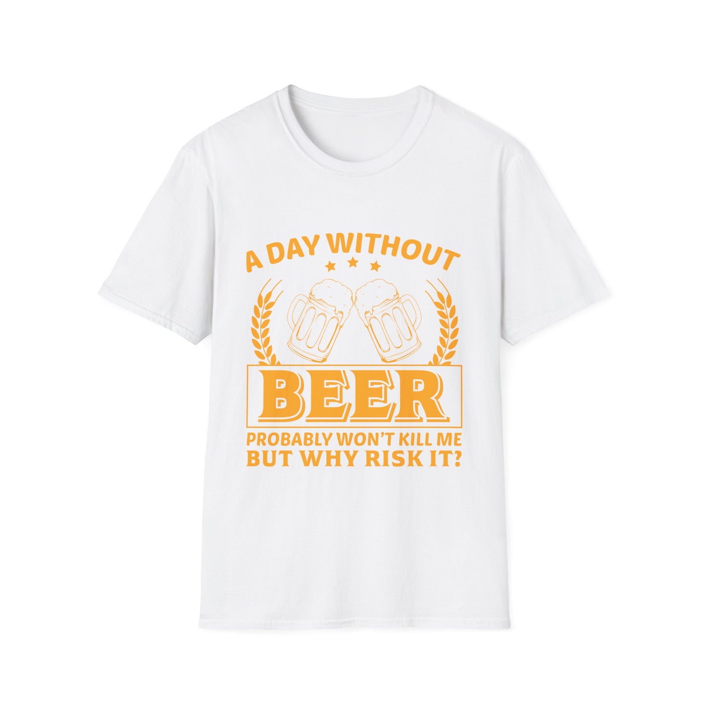 Beer Lover Unisex Softstyle T-Shirt - A Day without Beer Design