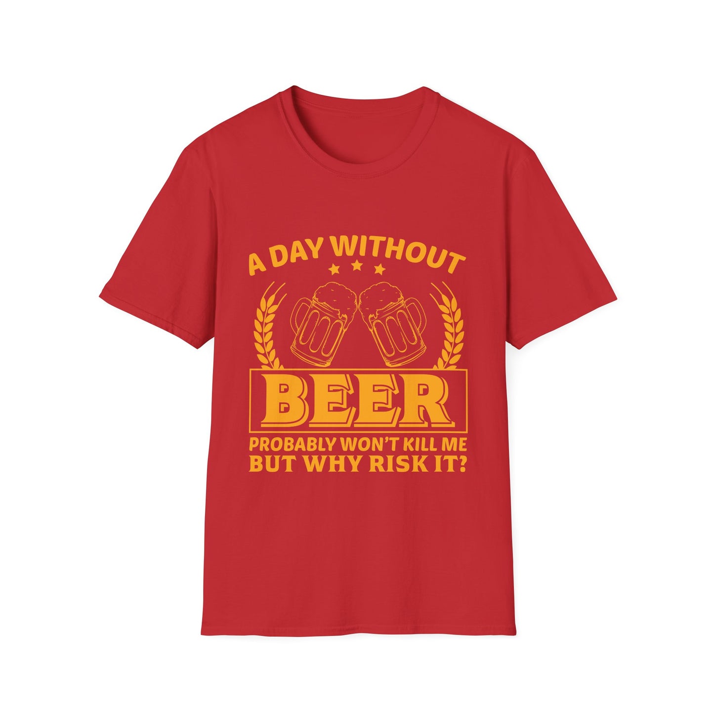 Beer Lover Unisex Softstyle T-Shirt - A Day without Beer Design