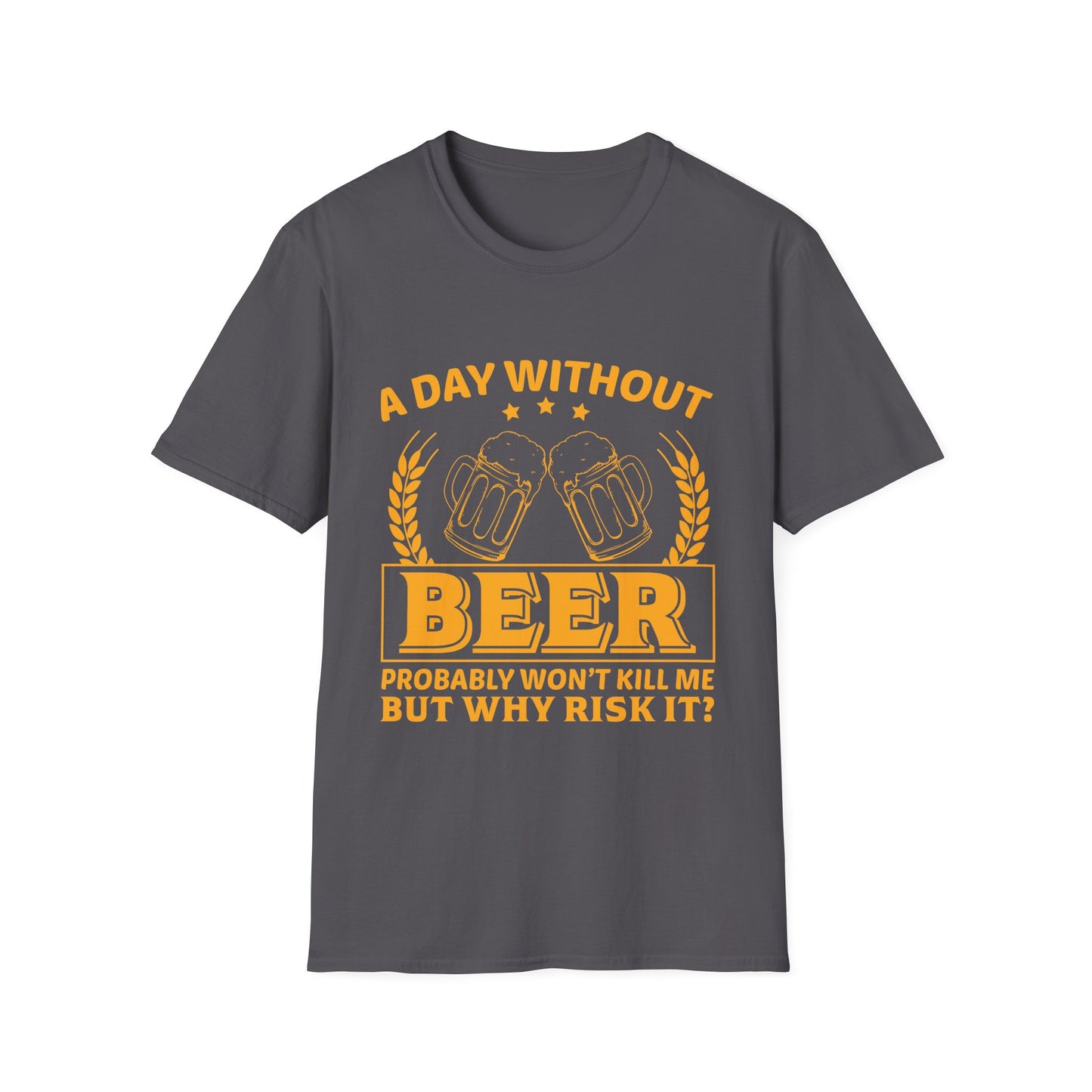 Beer Lover Unisex Softstyle T-Shirt - A Day without Beer Design