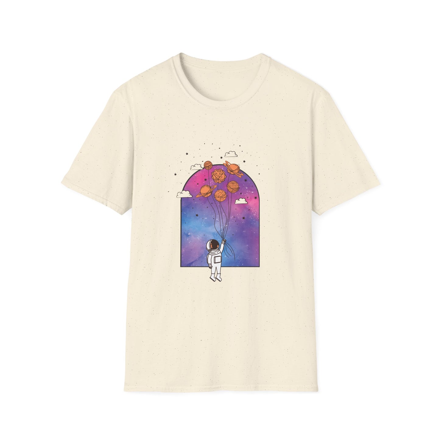 Space Planets Unisex Softstyle T-Shirt - Planets On A String Design