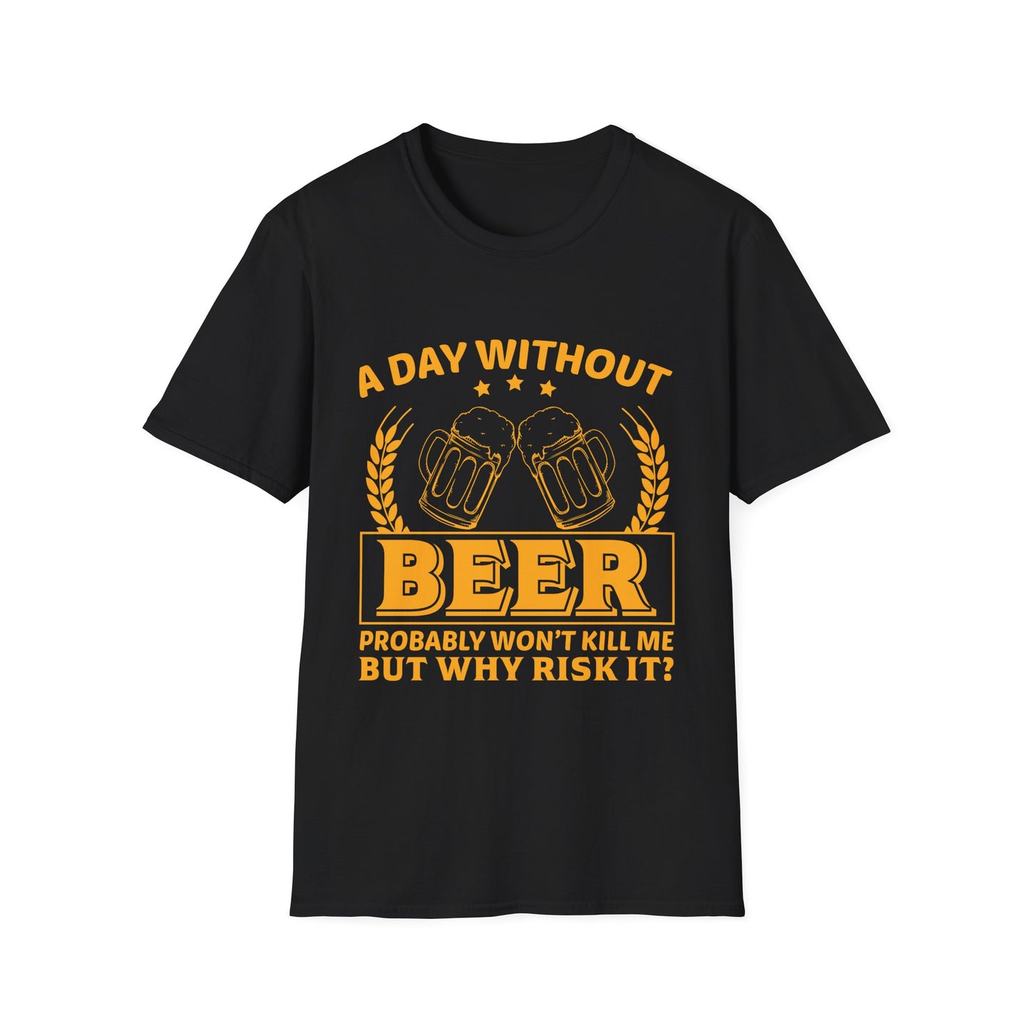 Beer Lover Unisex Softstyle T-Shirt - A Day without Beer Design