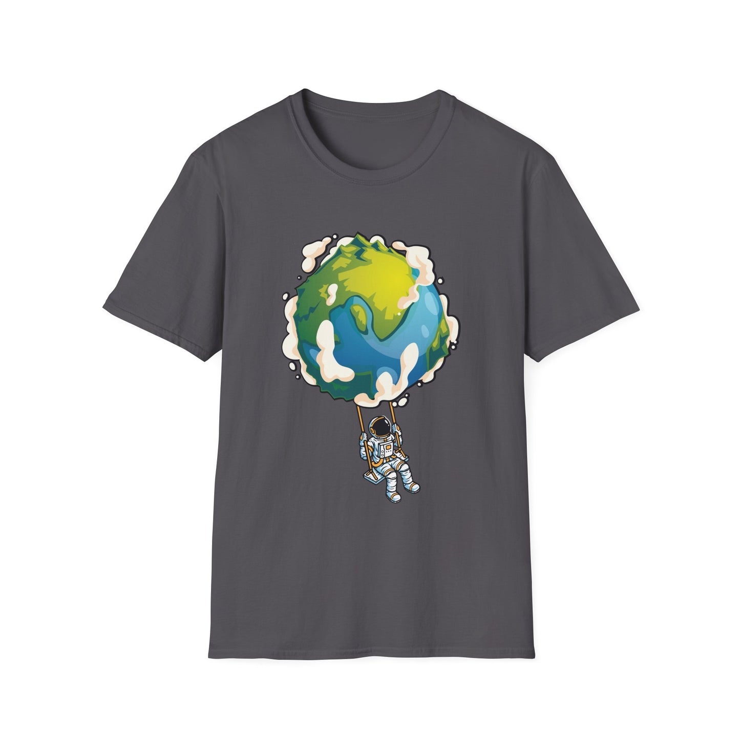 Unisex T-Shirt Swinging From Earth Design