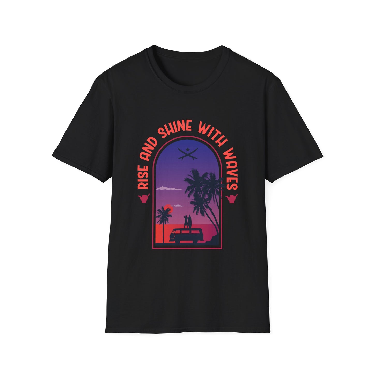 Waves Softstyle T-Shirt - Rise and Shine Design