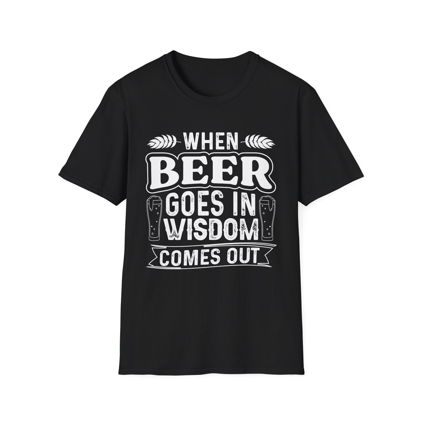 Funny Beer Drinking Unisex T-Shirt - When Beer Goes in