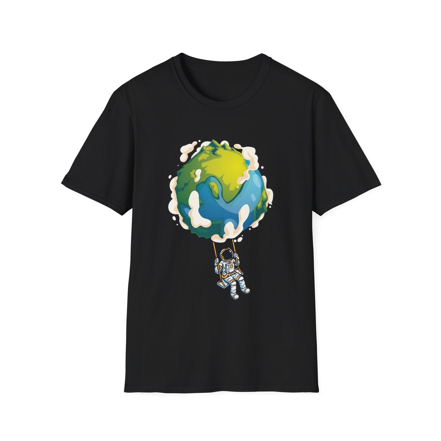 Unisex T-Shirt Swinging From Earth Design
