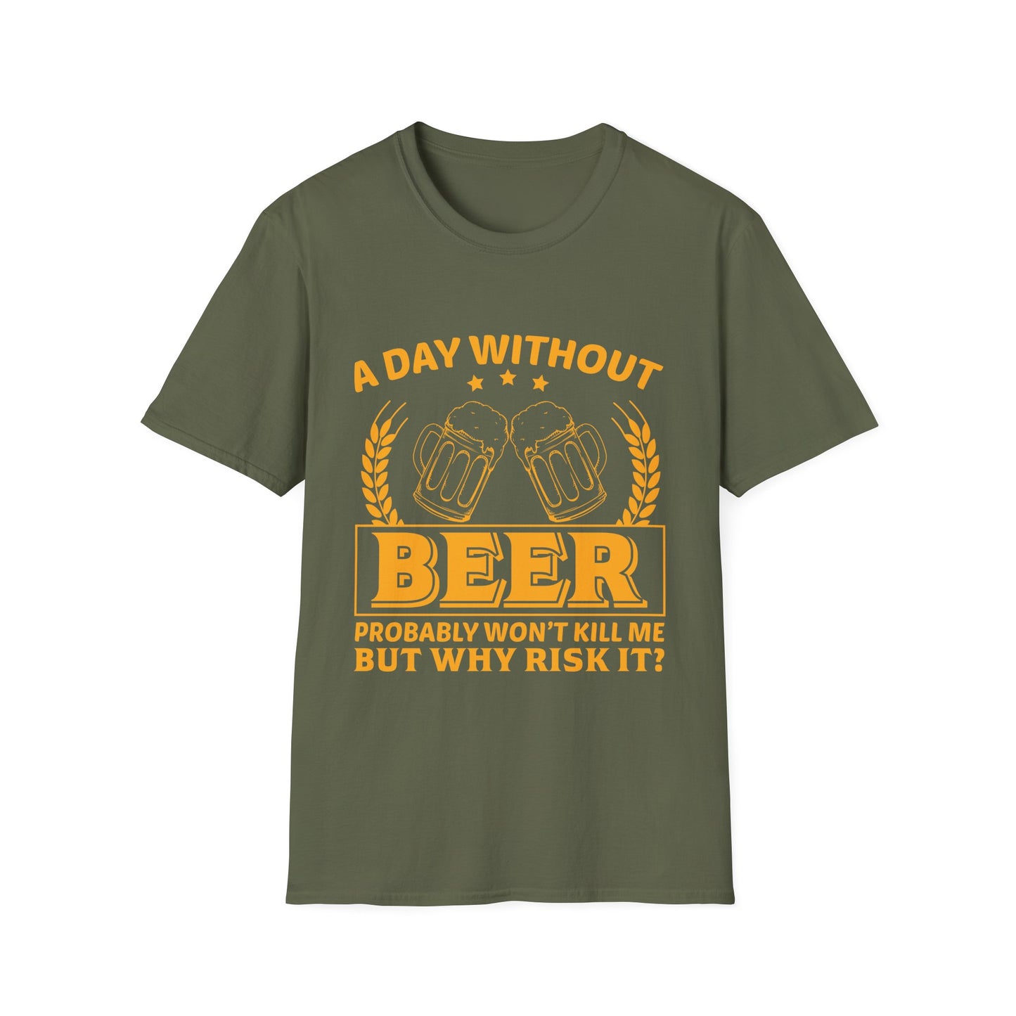 Beer Lover Unisex Softstyle T-Shirt - A Day without Beer Design