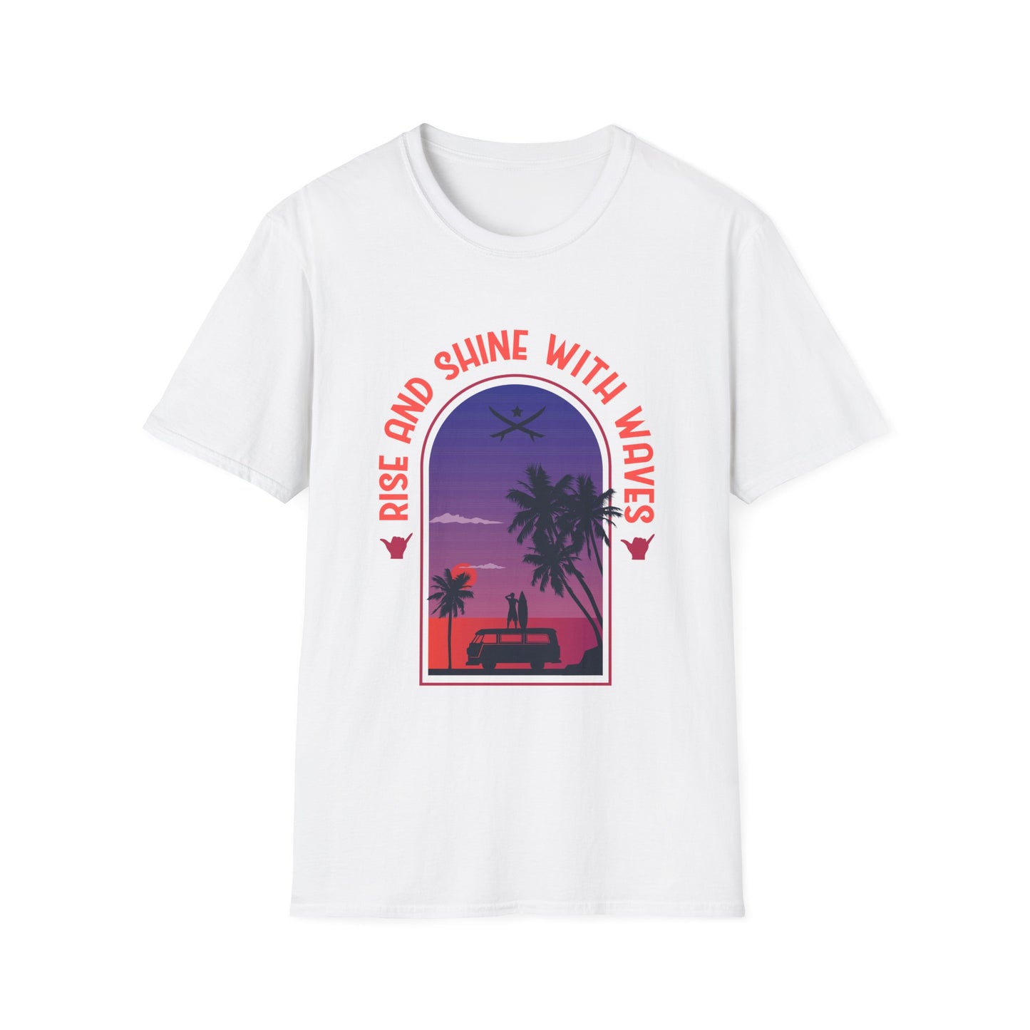 Waves Softstyle T-Shirt - Rise and Shine Design