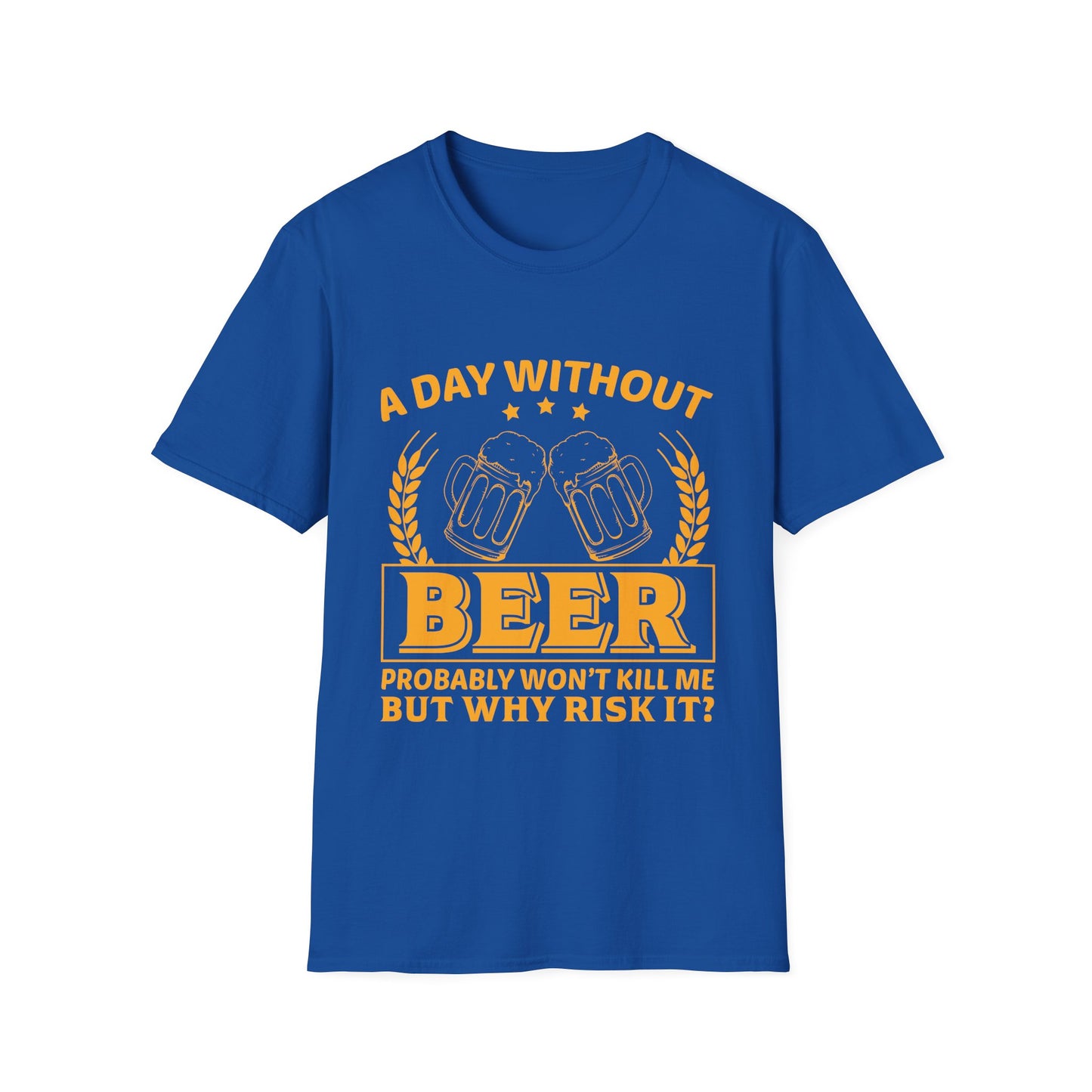 Beer Lover Unisex Softstyle T-Shirt - A Day without Beer Design