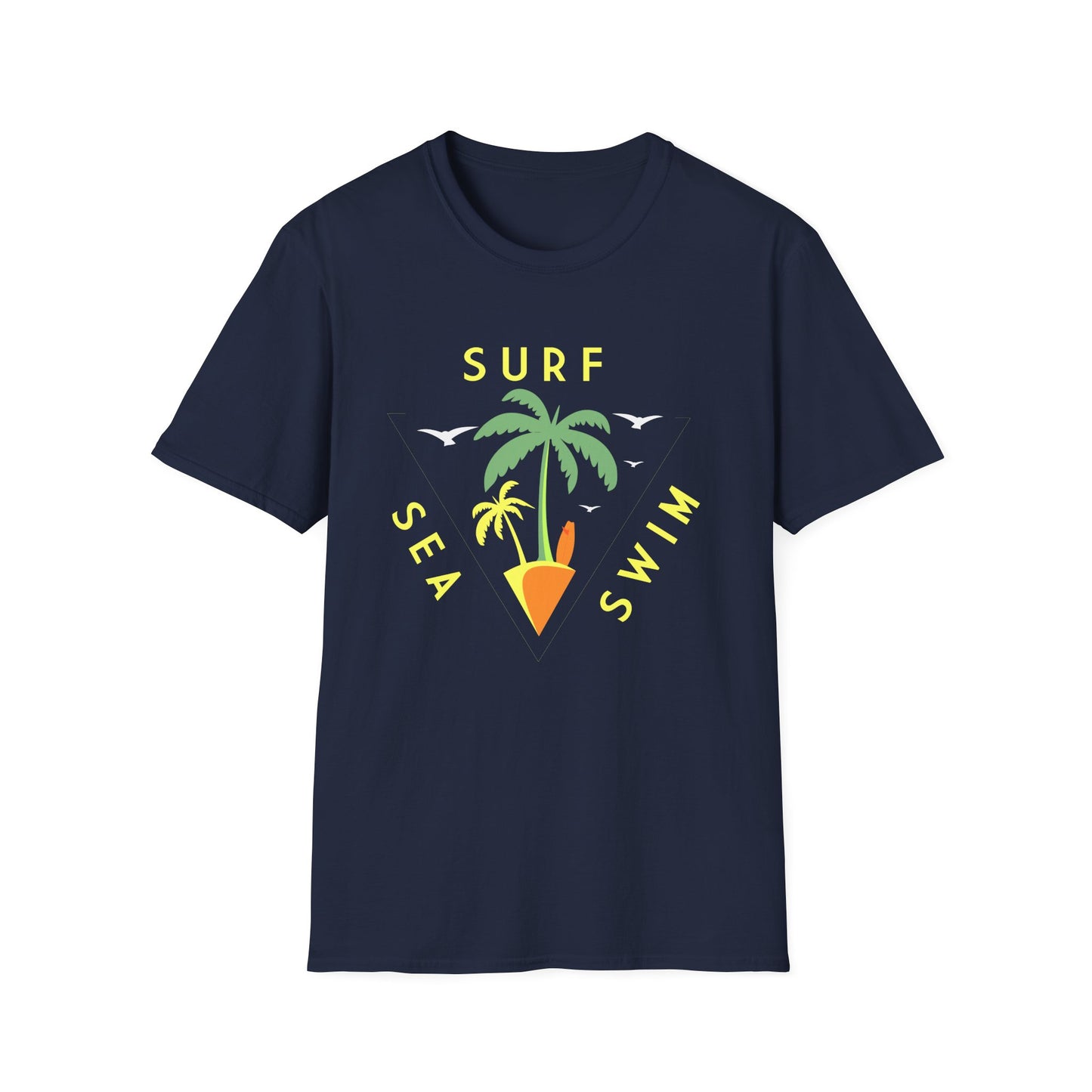 Ocean Waves Unisex Softstyle T-Shirt - Sea Surf Swim Design
