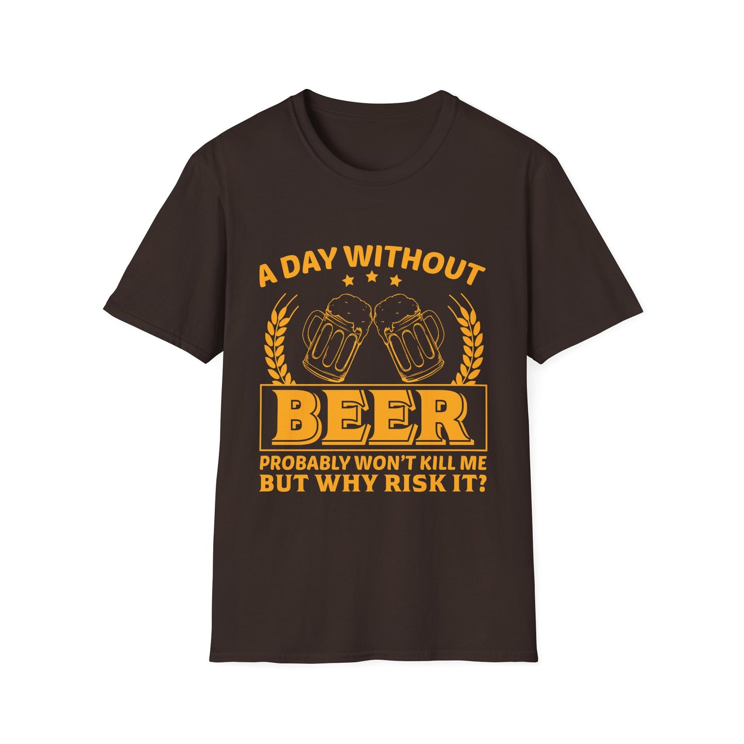 Beer Lover Unisex Softstyle T-Shirt - A Day without Beer Design