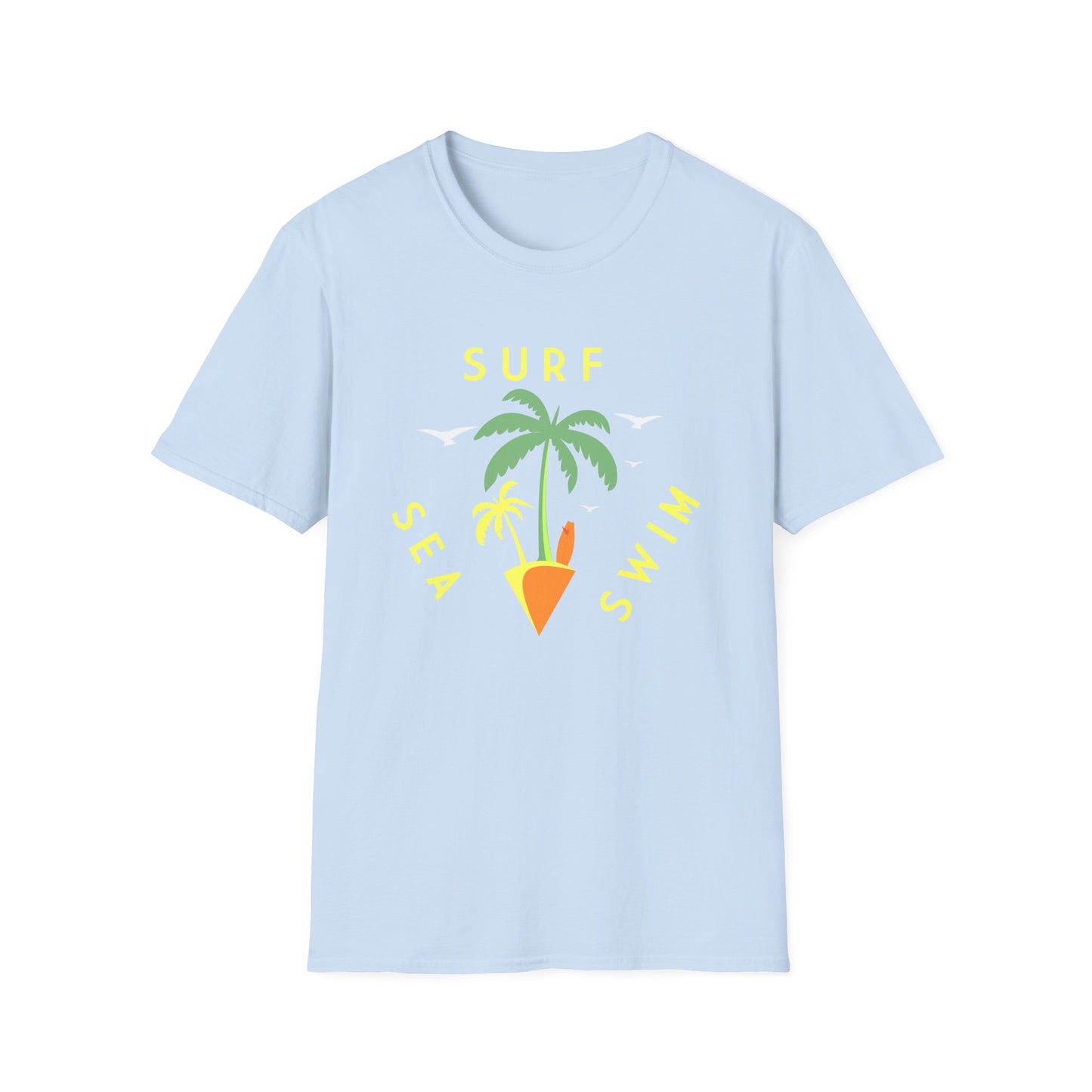 Ocean Waves Unisex Softstyle T-Shirt - Sea Surf Swim Design