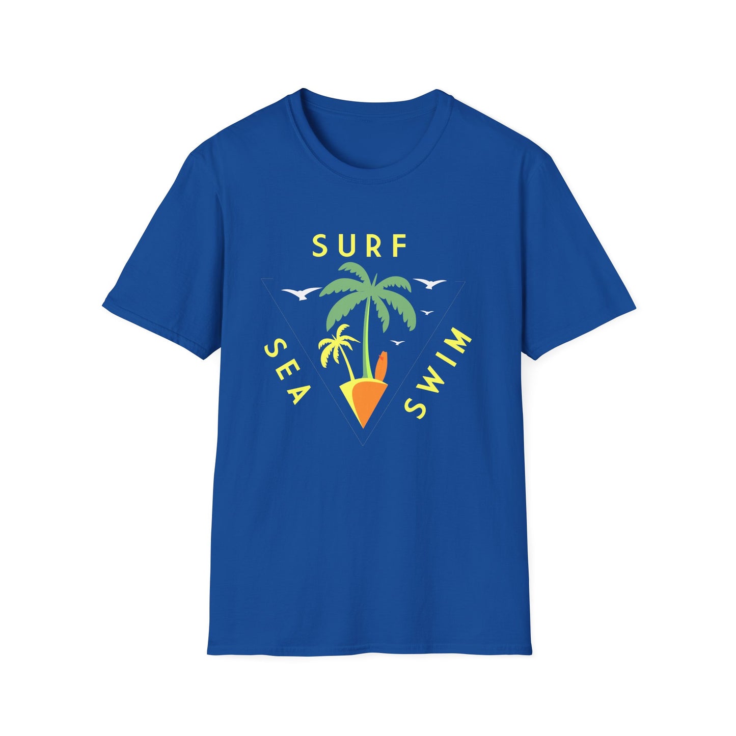 Ocean Waves Unisex Softstyle T-Shirt - Sea Surf Swim Design