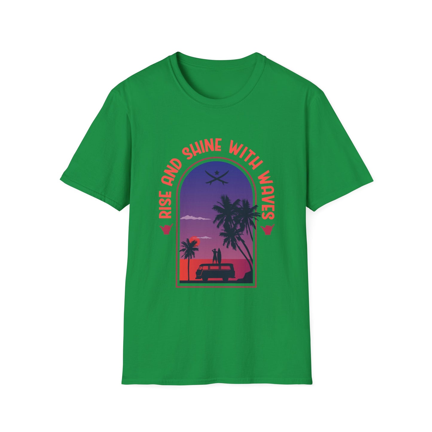 Waves Softstyle T-Shirt - Rise and Shine Design