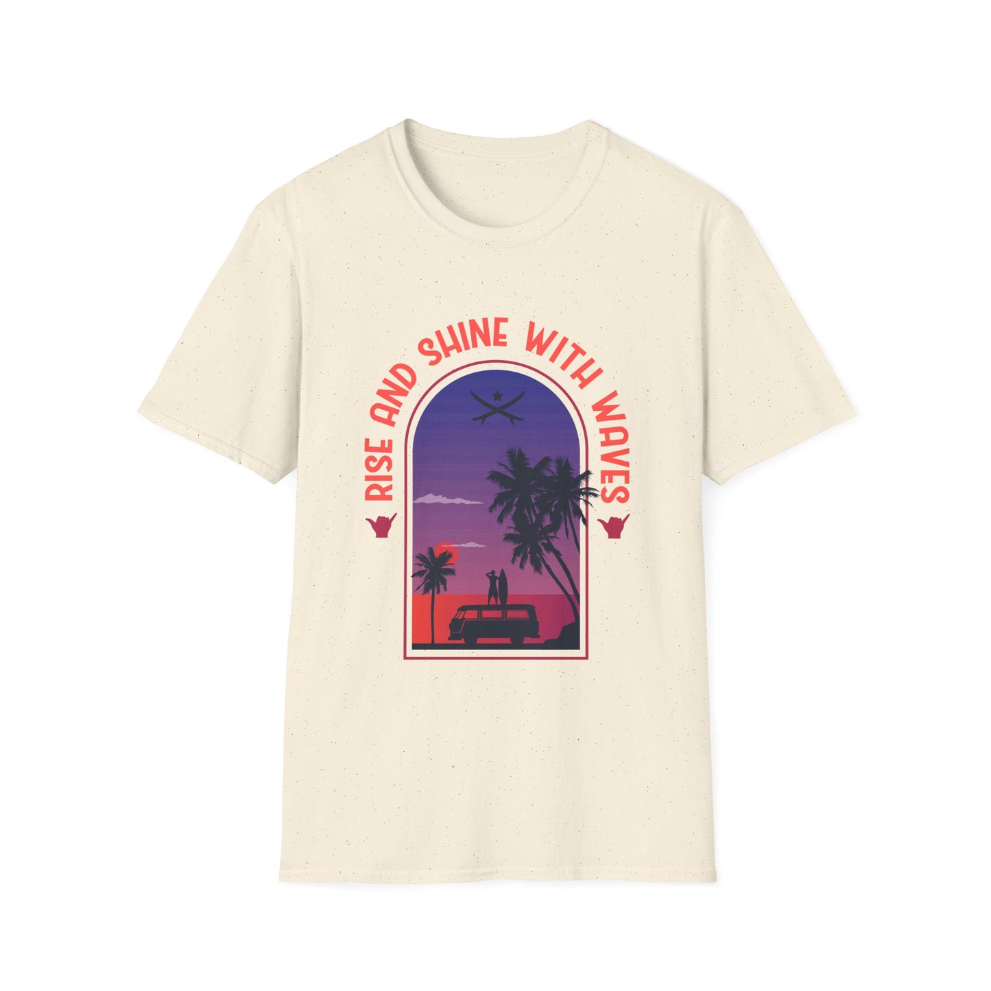 Waves Softstyle T-Shirt - Rise and Shine Design