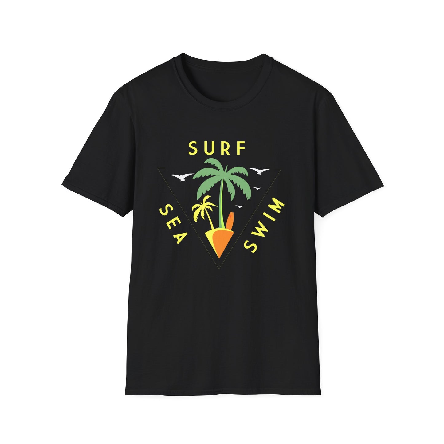 Ocean Waves Unisex Softstyle T-Shirt - Sea Surf Swim Design