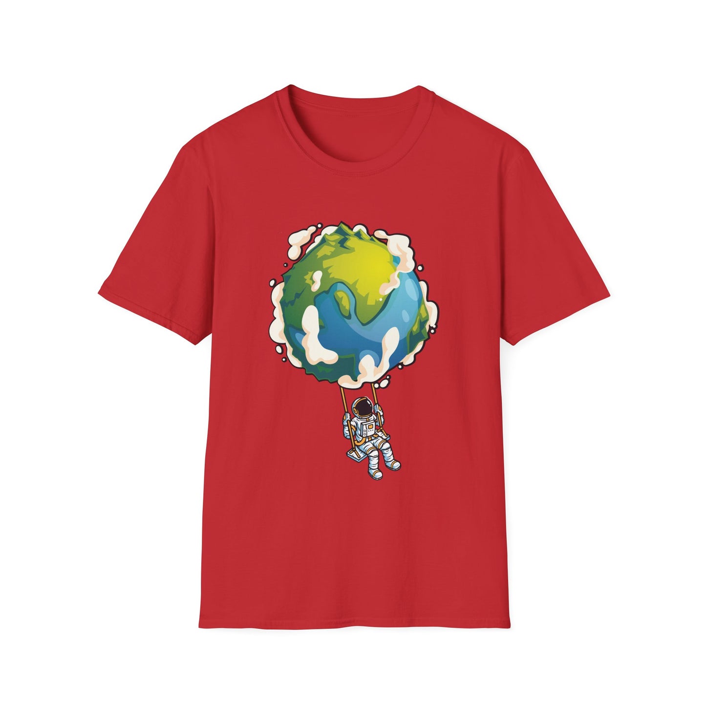 Unisex T-Shirt Swinging From Earth Design