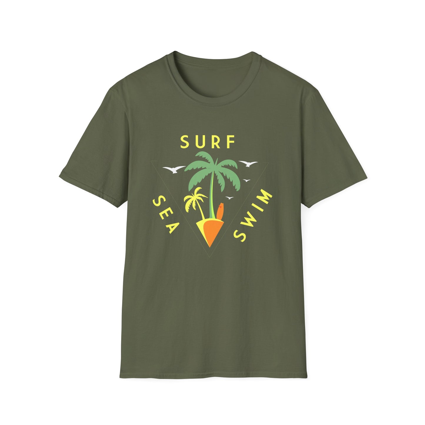 Ocean Waves Unisex Softstyle T-Shirt - Sea Surf Swim Design