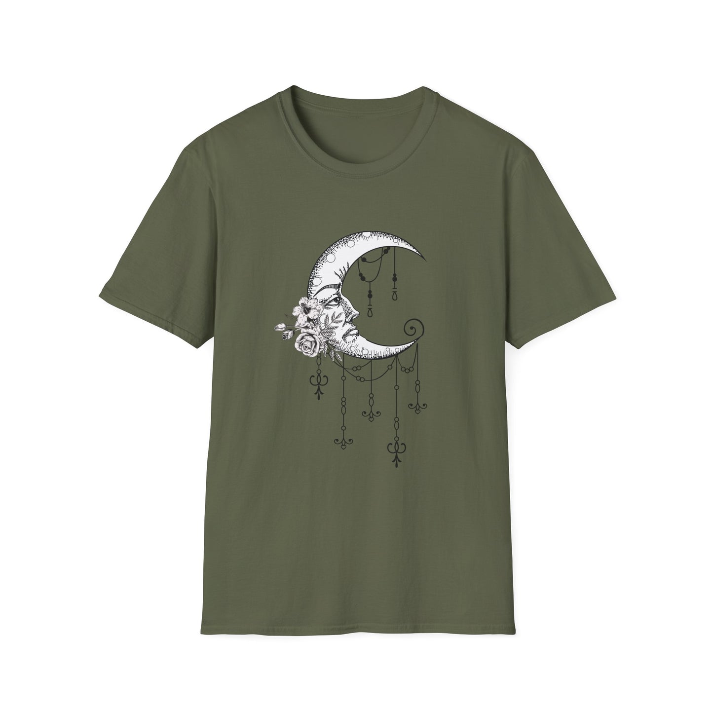 Moon Phases Unisex Softstyle T-Shirt - Dressed Up Moon Design