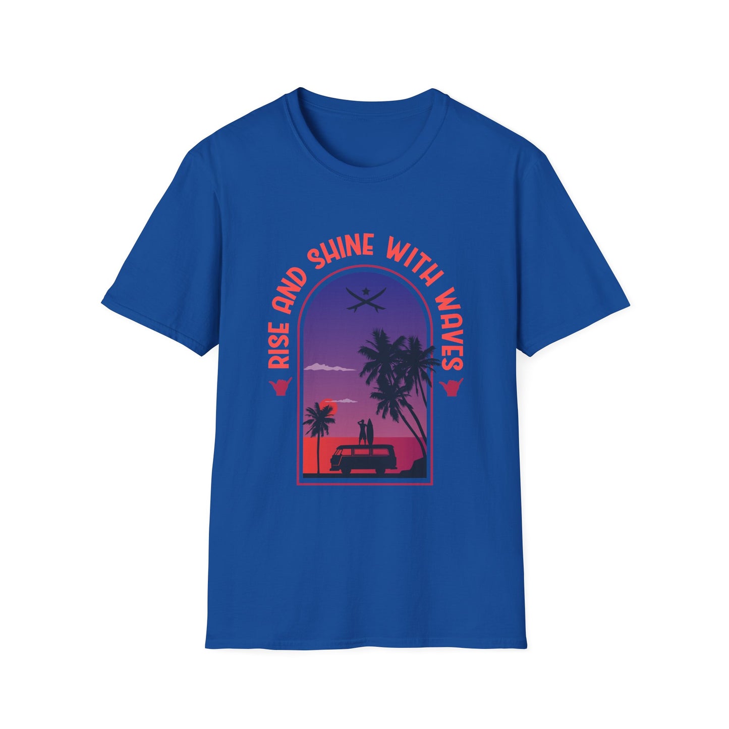 Waves Softstyle T-Shirt - Rise and Shine Design