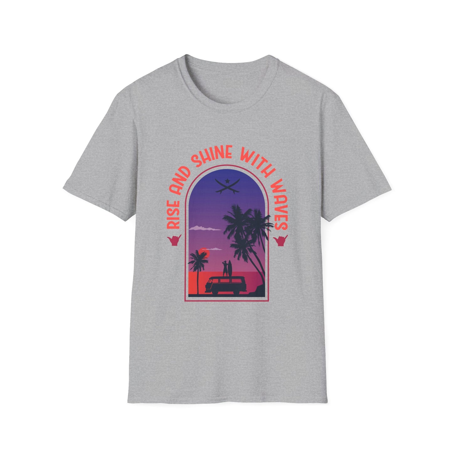 Waves Softstyle T-Shirt - Rise and Shine Design