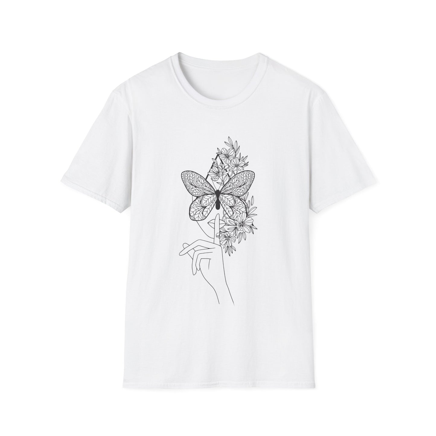 Butterfly Line Illustration T-Shirt
