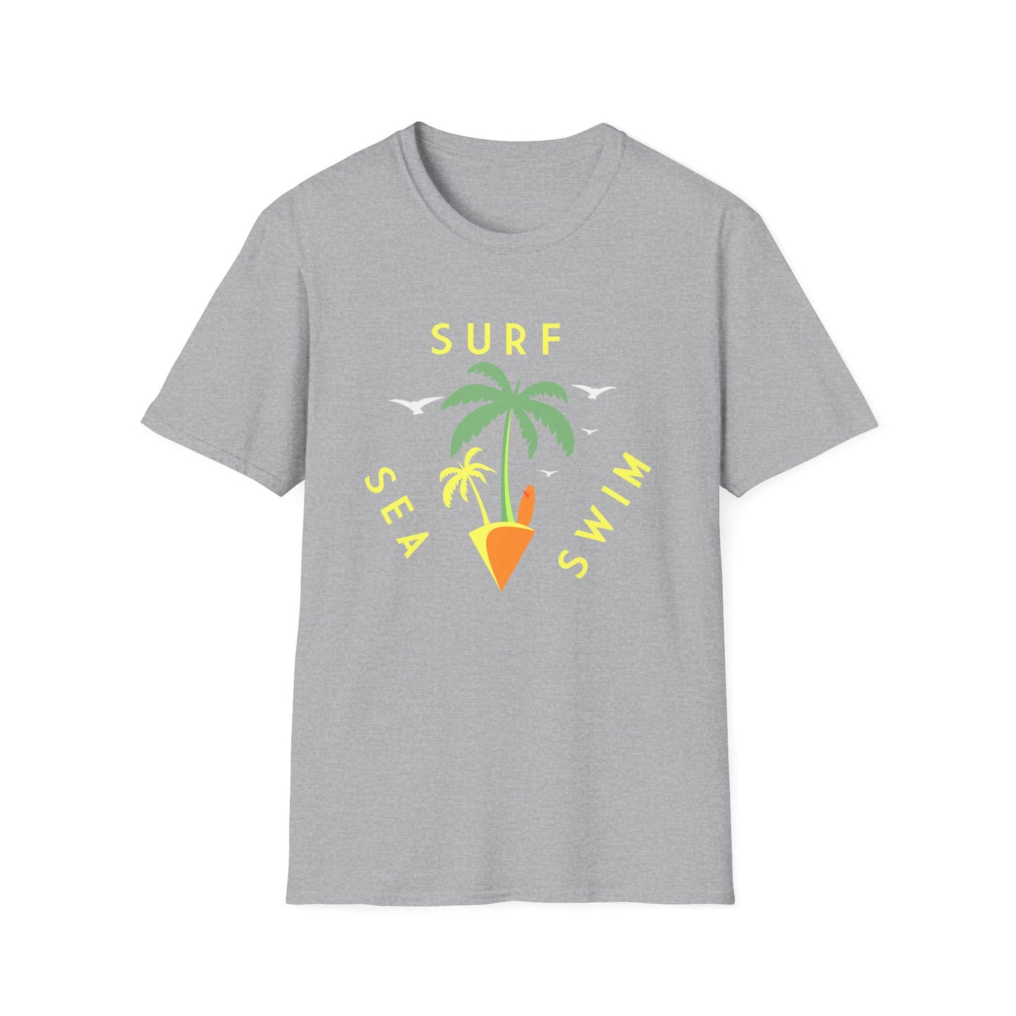 Ocean Waves Unisex Softstyle T-Shirt - Sea Surf Swim Design