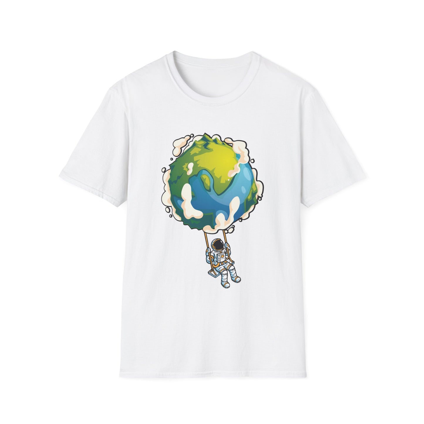 Unisex T-Shirt Swinging From Earth Design