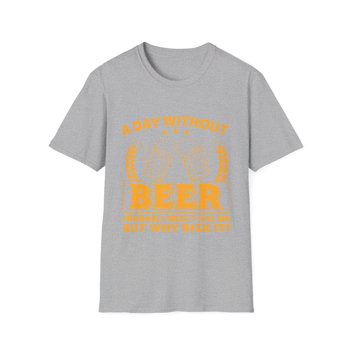 Beer Lover Unisex Softstyle T-Shirt - A Day without Beer Design