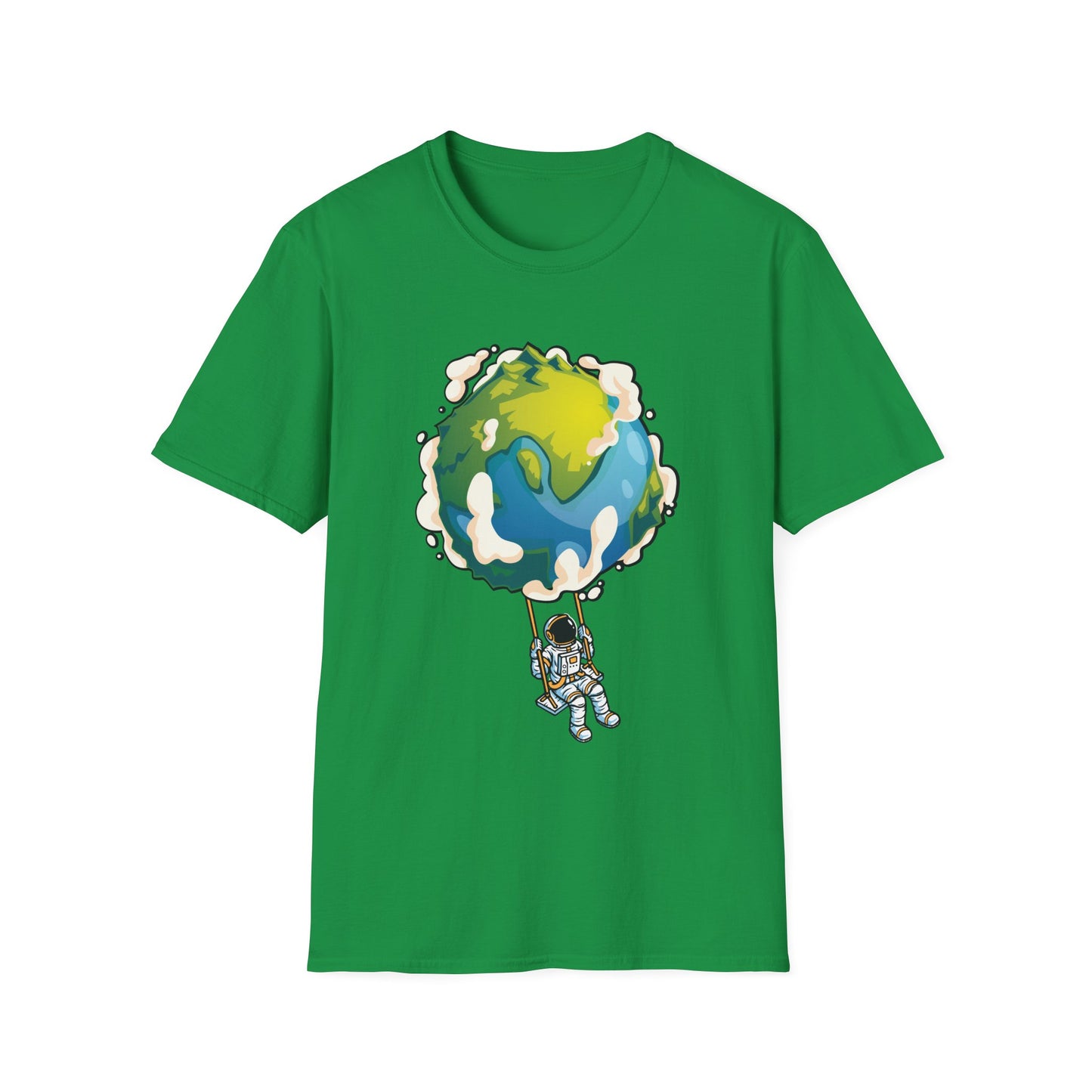 Unisex T-Shirt Swinging From Earth Design