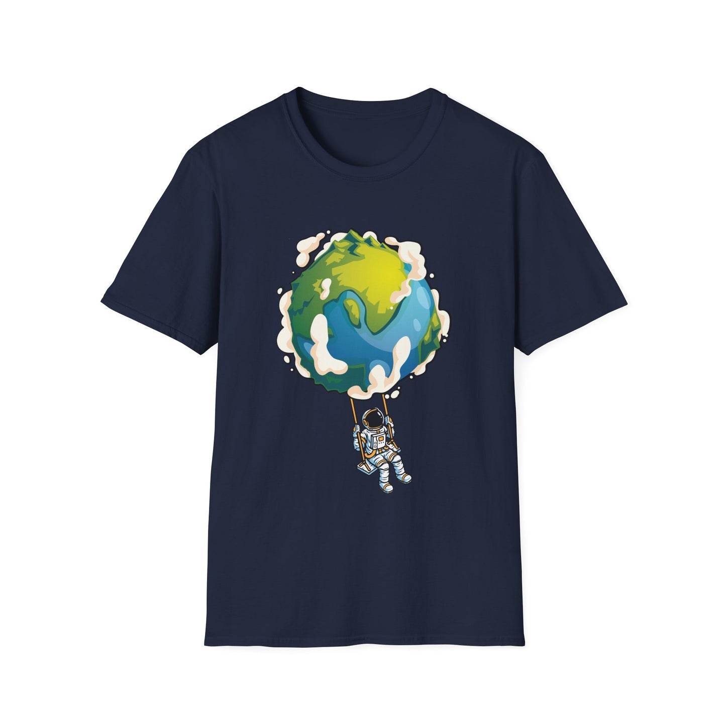 Unisex T-Shirt Swinging From Earth Design