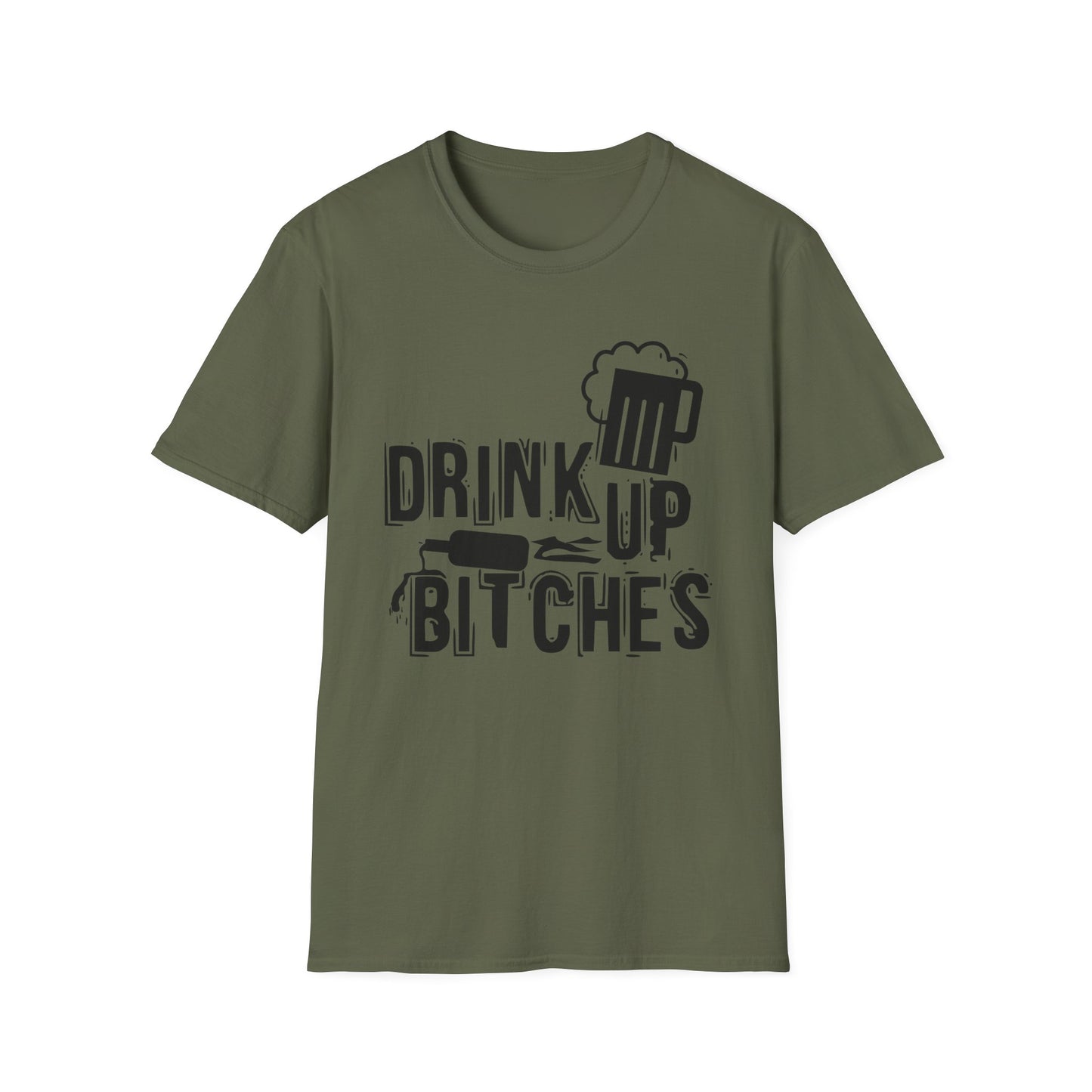 Funny Drinking Unisex Softstyle T-Shirt - Drink Up Bitches