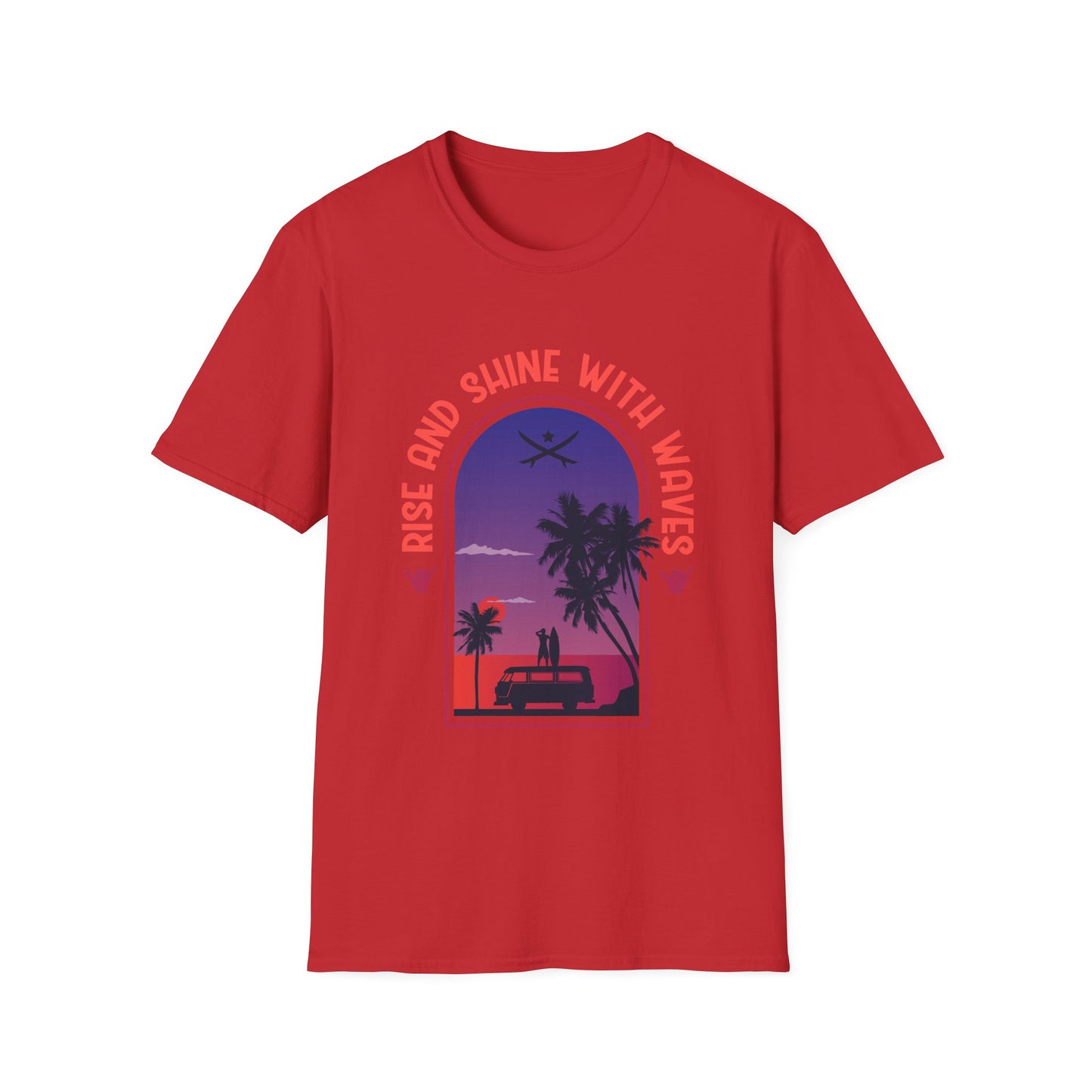 Waves Softstyle T-Shirt - Rise and Shine Design