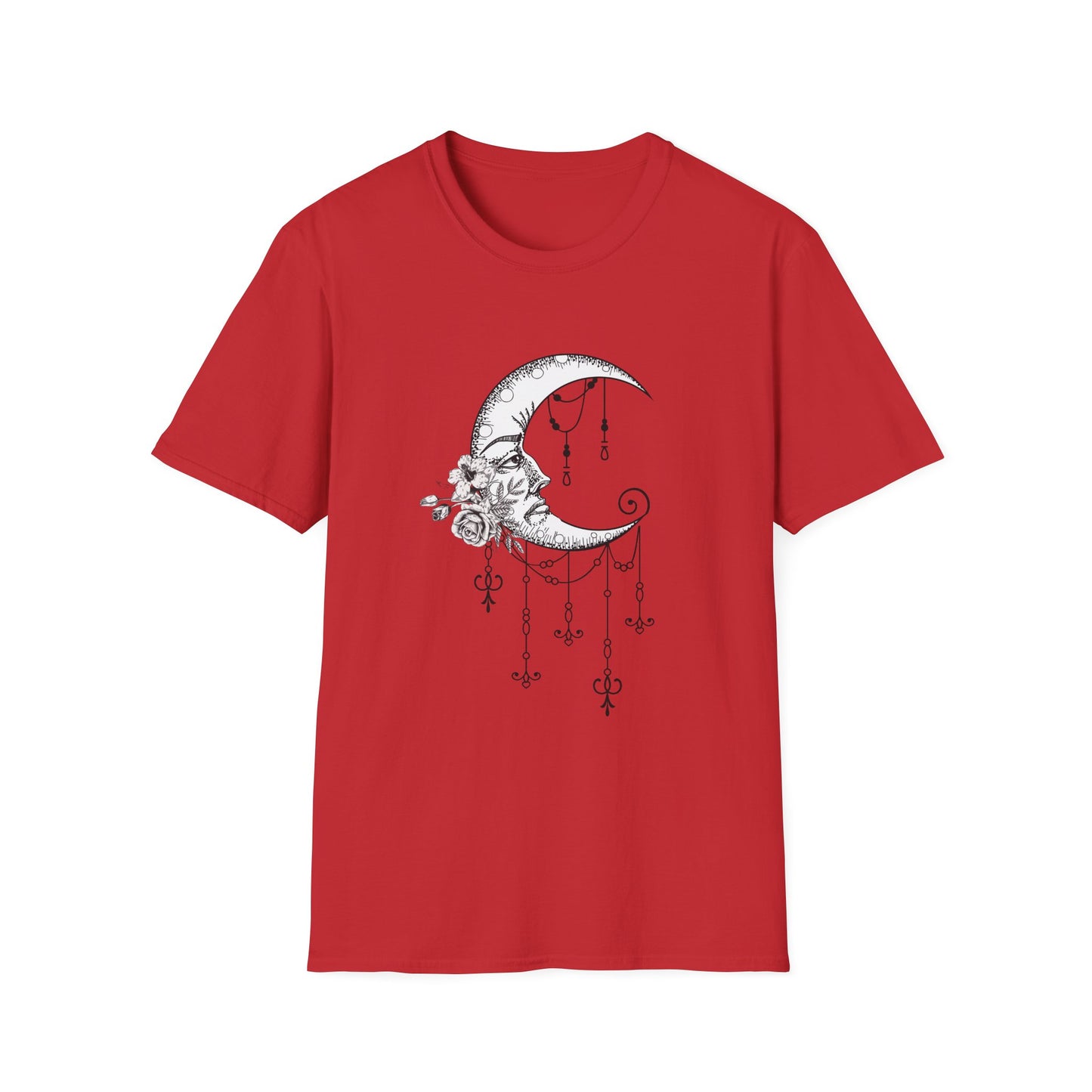 Moon Phases Unisex Softstyle T-Shirt - Dressed Up Moon Design