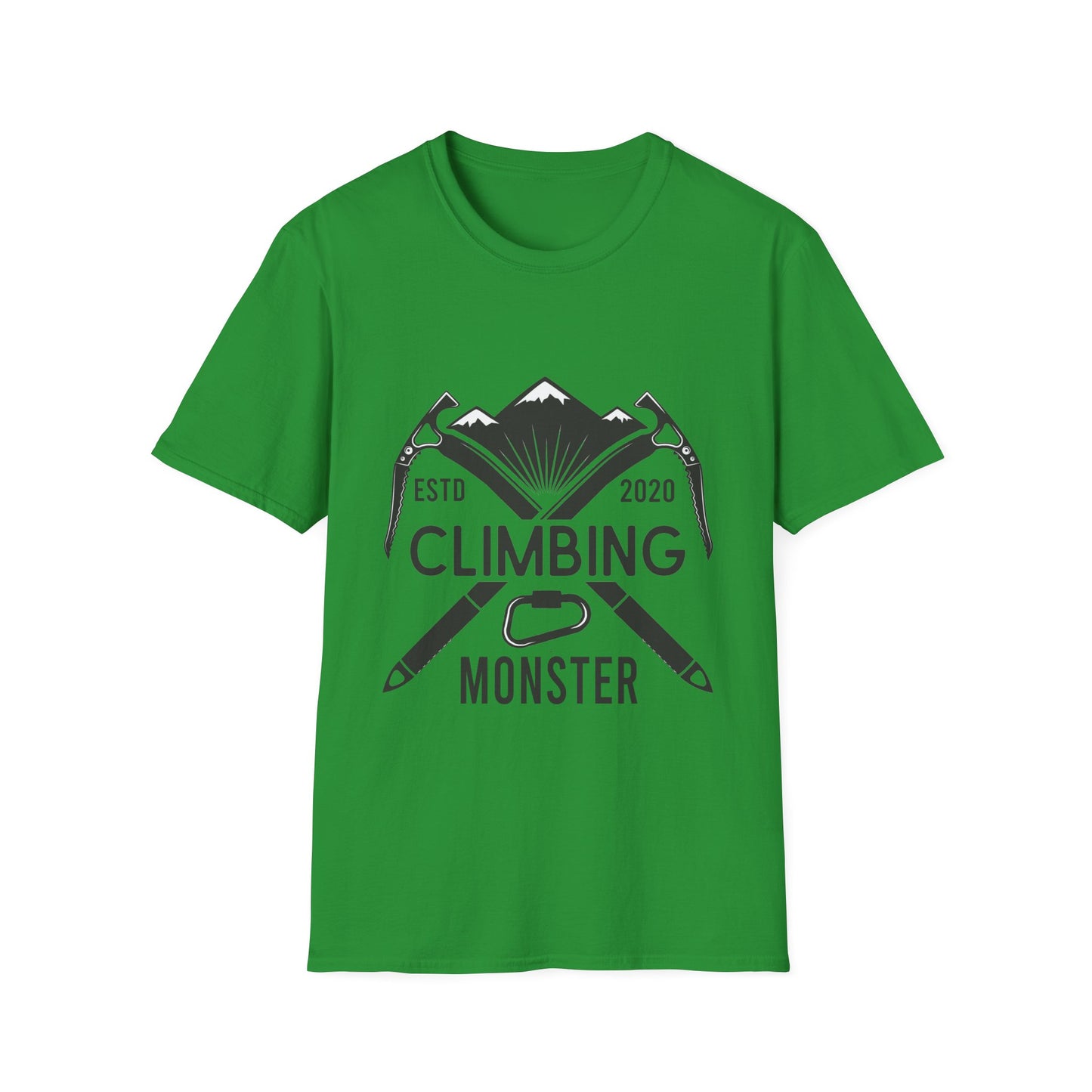 Climbing Monster T-Shirt - Unisex Softstyle Tee for Adventure Enthusiasts