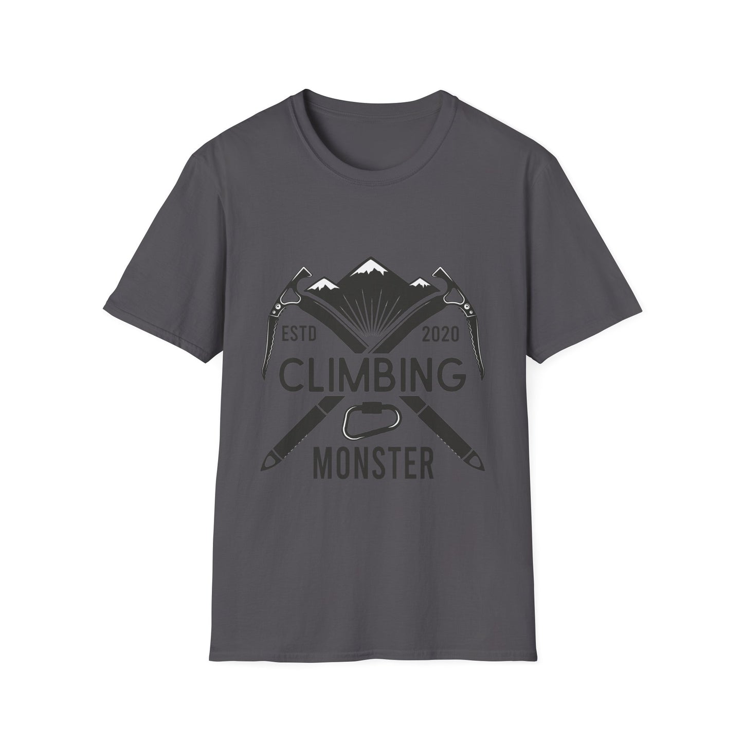 Climbing Monster T-Shirt - Unisex Softstyle Tee for Adventure Enthusiasts