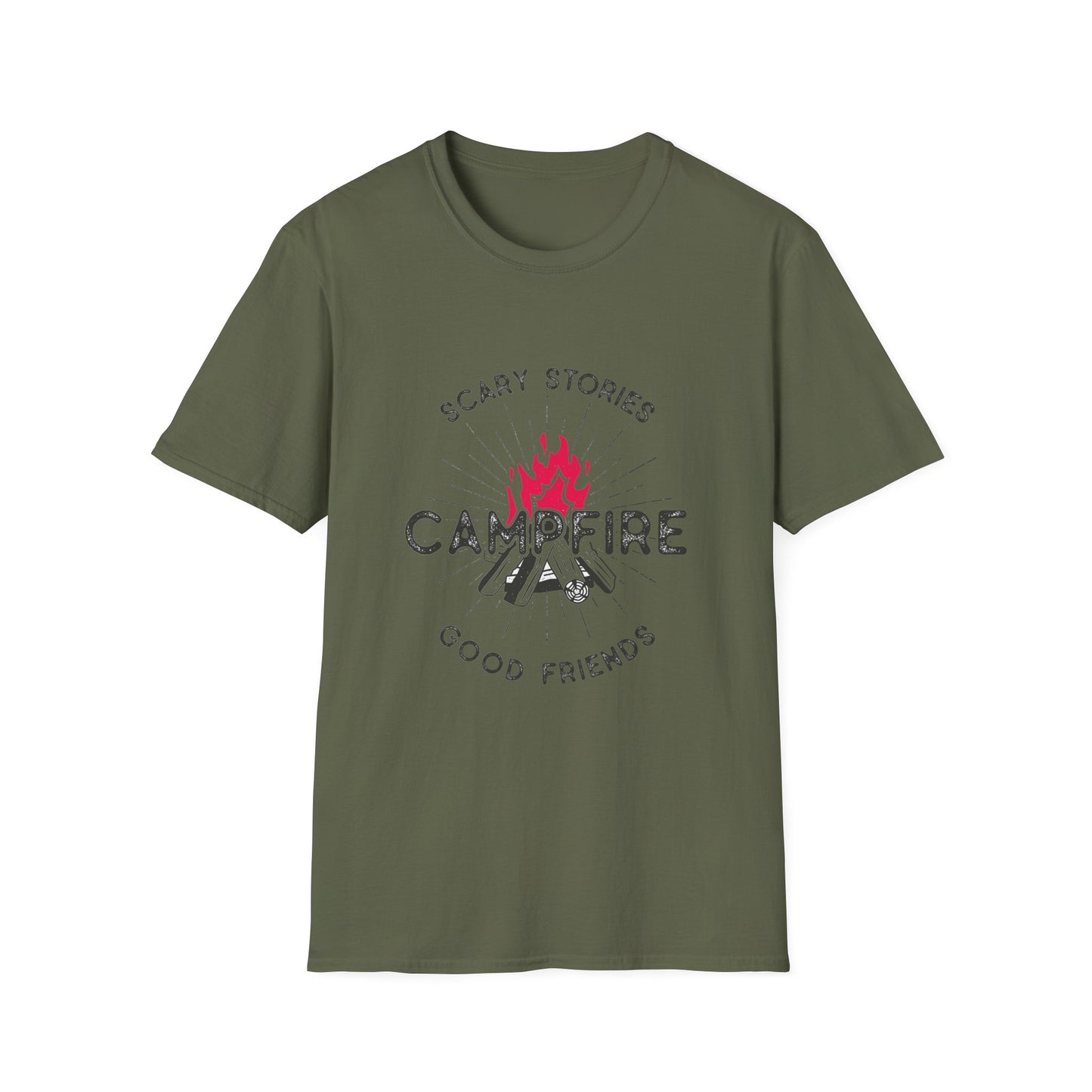 Campfire T-Shirt - Cozy Unisex Softstyle Tee for Outdoor Enthusiasts