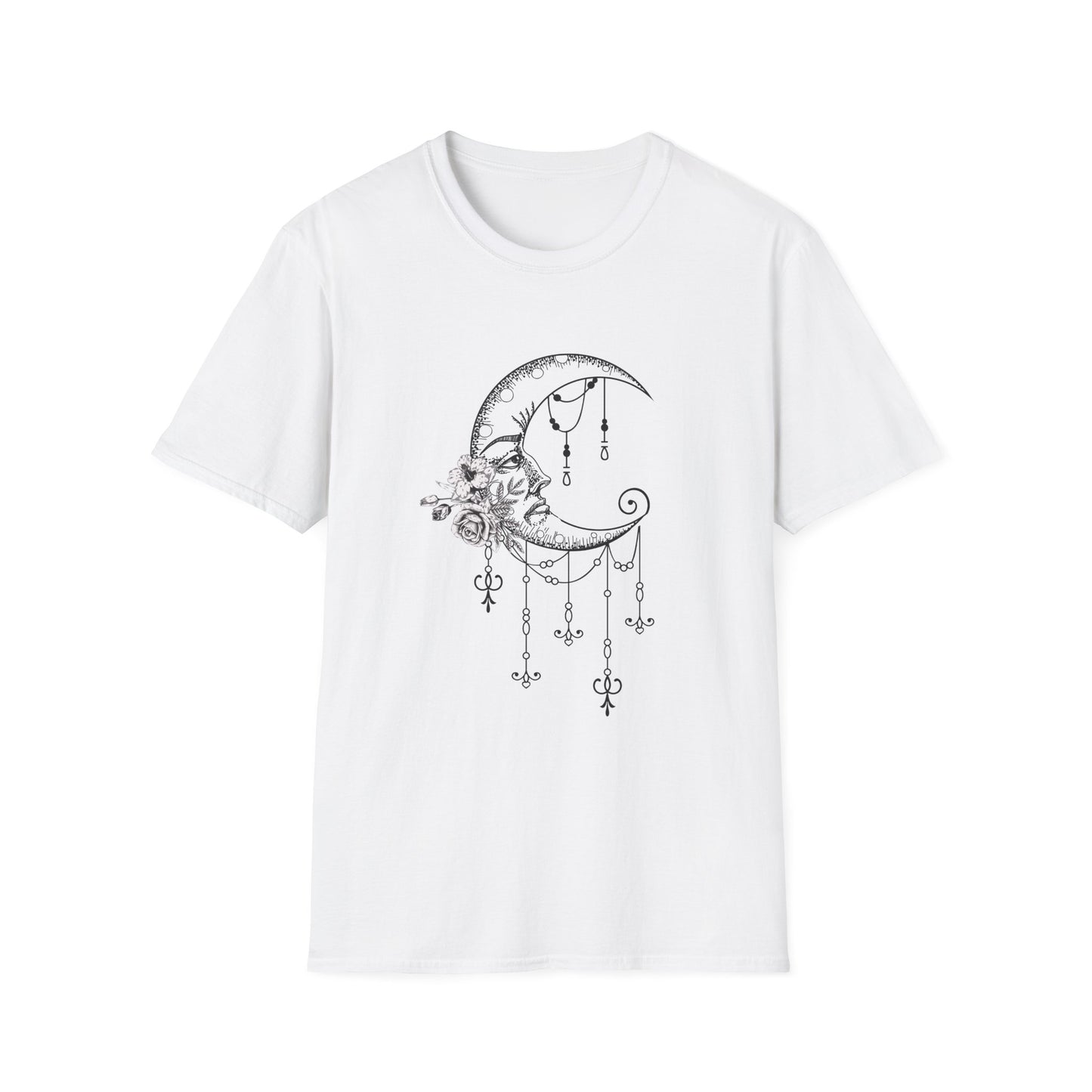 Moon Phases Unisex Softstyle T-Shirt - Dressed Up Moon Design