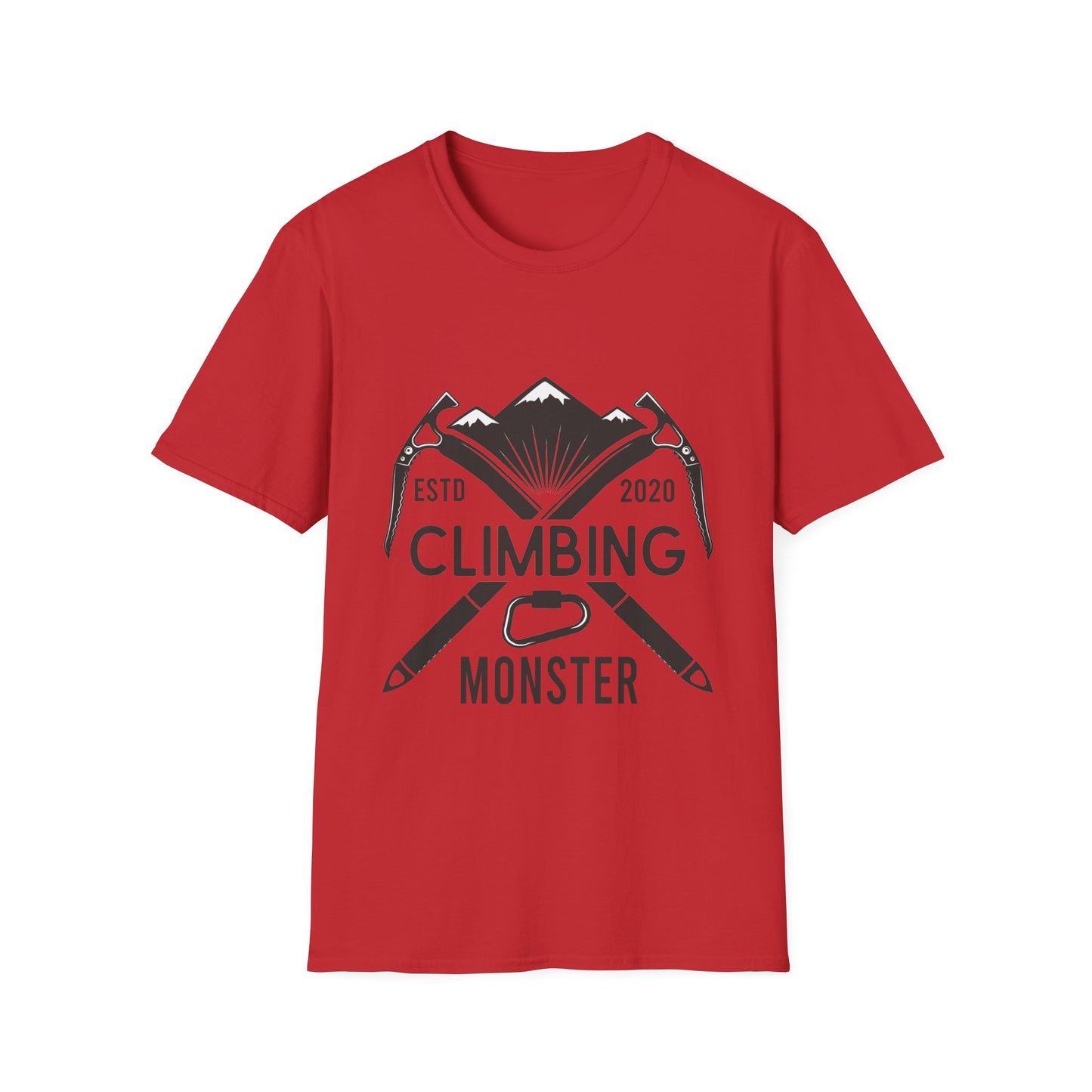 Climbing Monster T-Shirt - Unisex Softstyle Tee for Adventure Enthusiasts