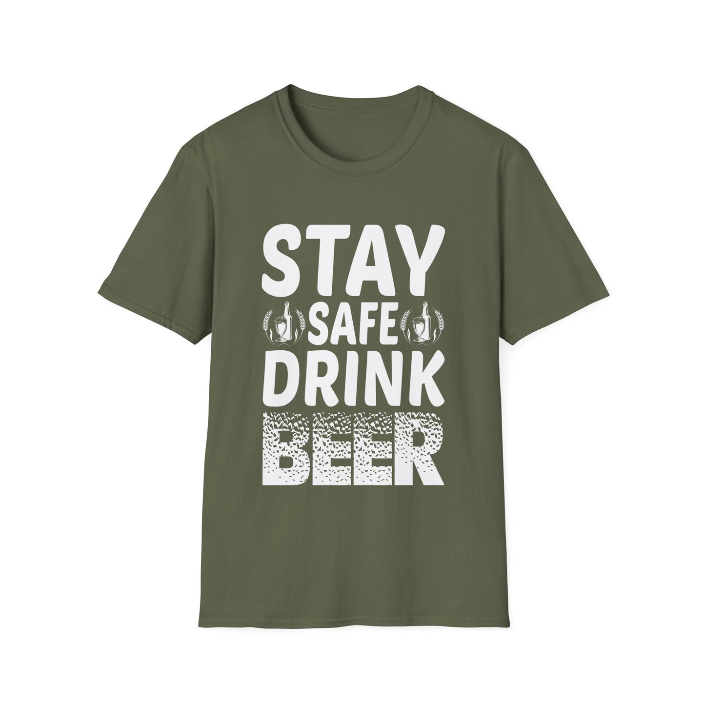 Beer Drinking Unisex T-Shirt - Stay Safe Design