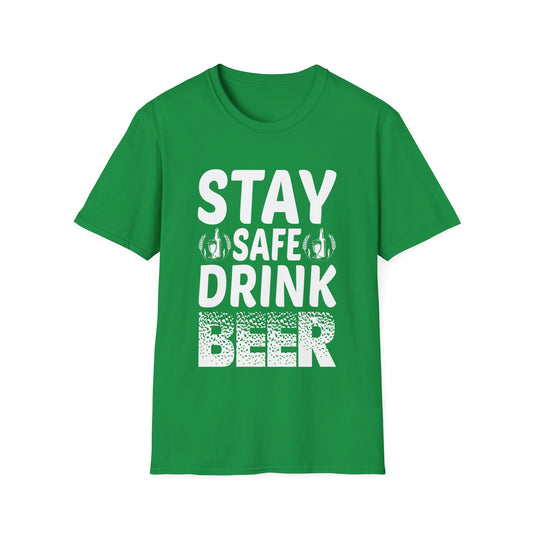 Beer Drinking Unisex T-Shirt - Stay Safe Design