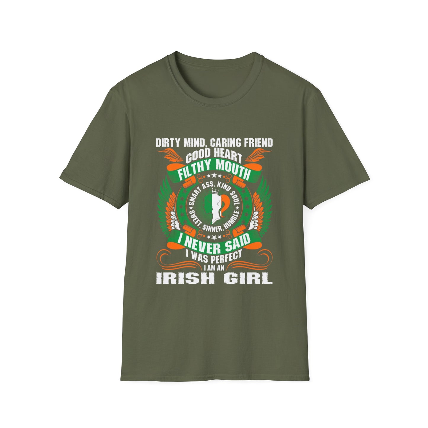 T-Shirt Dirty Mind Caring Friend Good Heart Unisex Softstyle