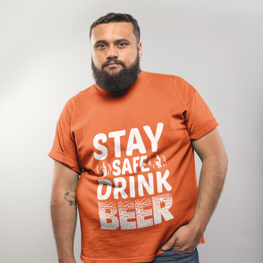 Beer Drinking Unisex T-Shirt - Stay Safe Design