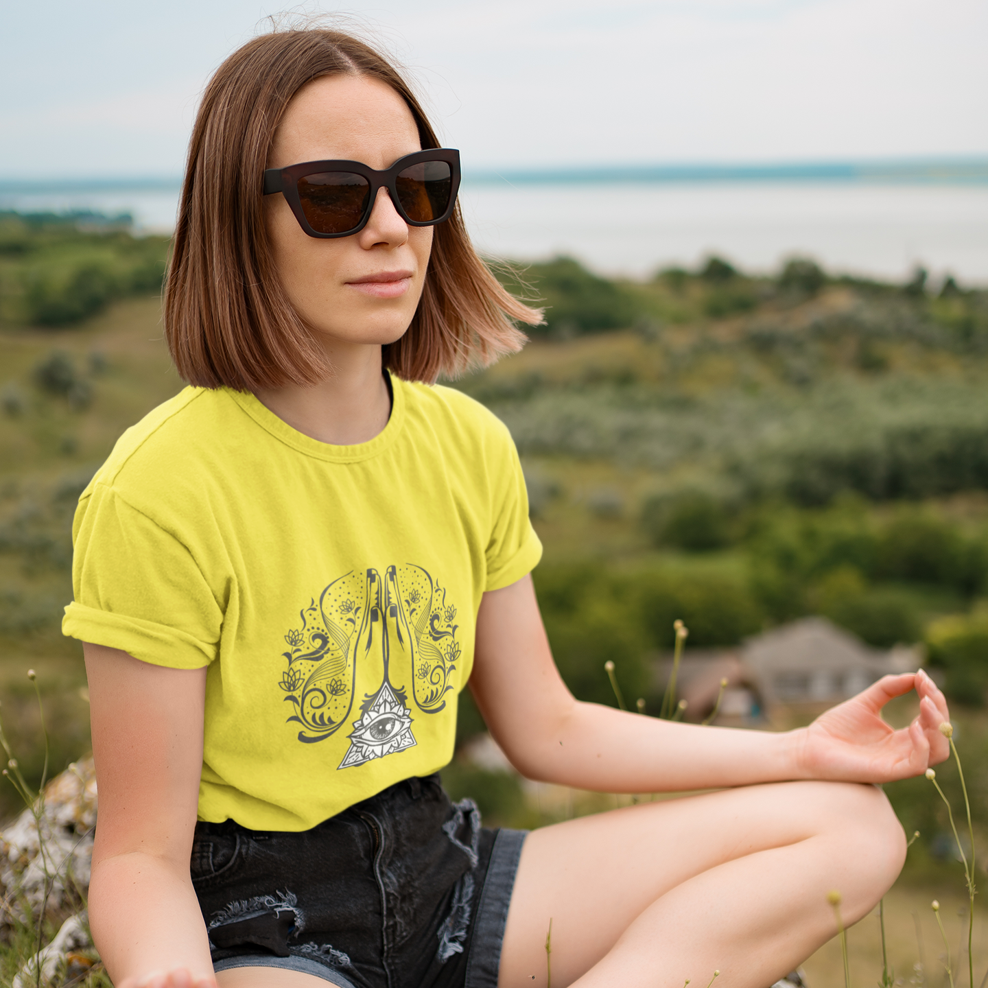 Unisex T-Shirt Prayer Mundra Design