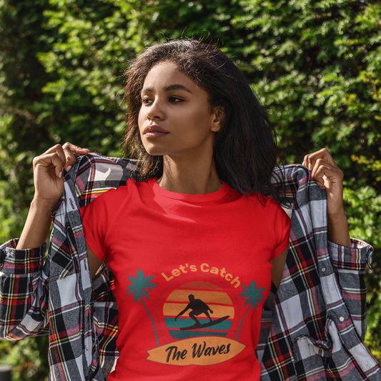 Beach Vibes T-Shirt – Lets Catch the Waves Design